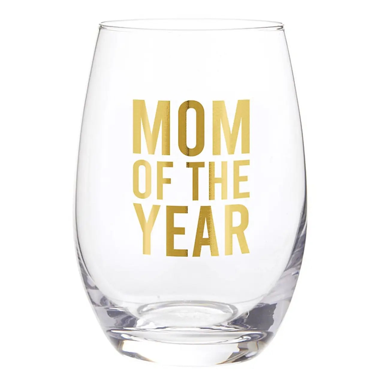 Mom of the Year Stemless Wine Glass