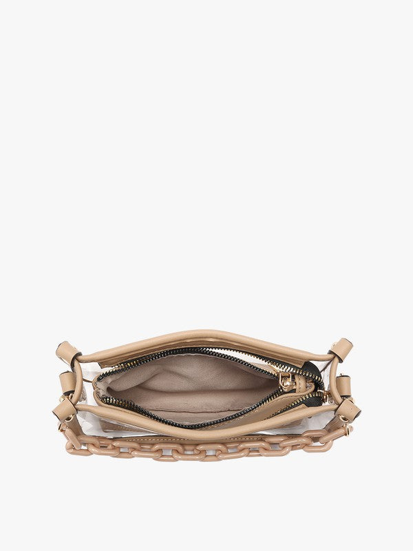 Jen & Co stadium approved clear crossbody with 2 straps and wallet - Grey