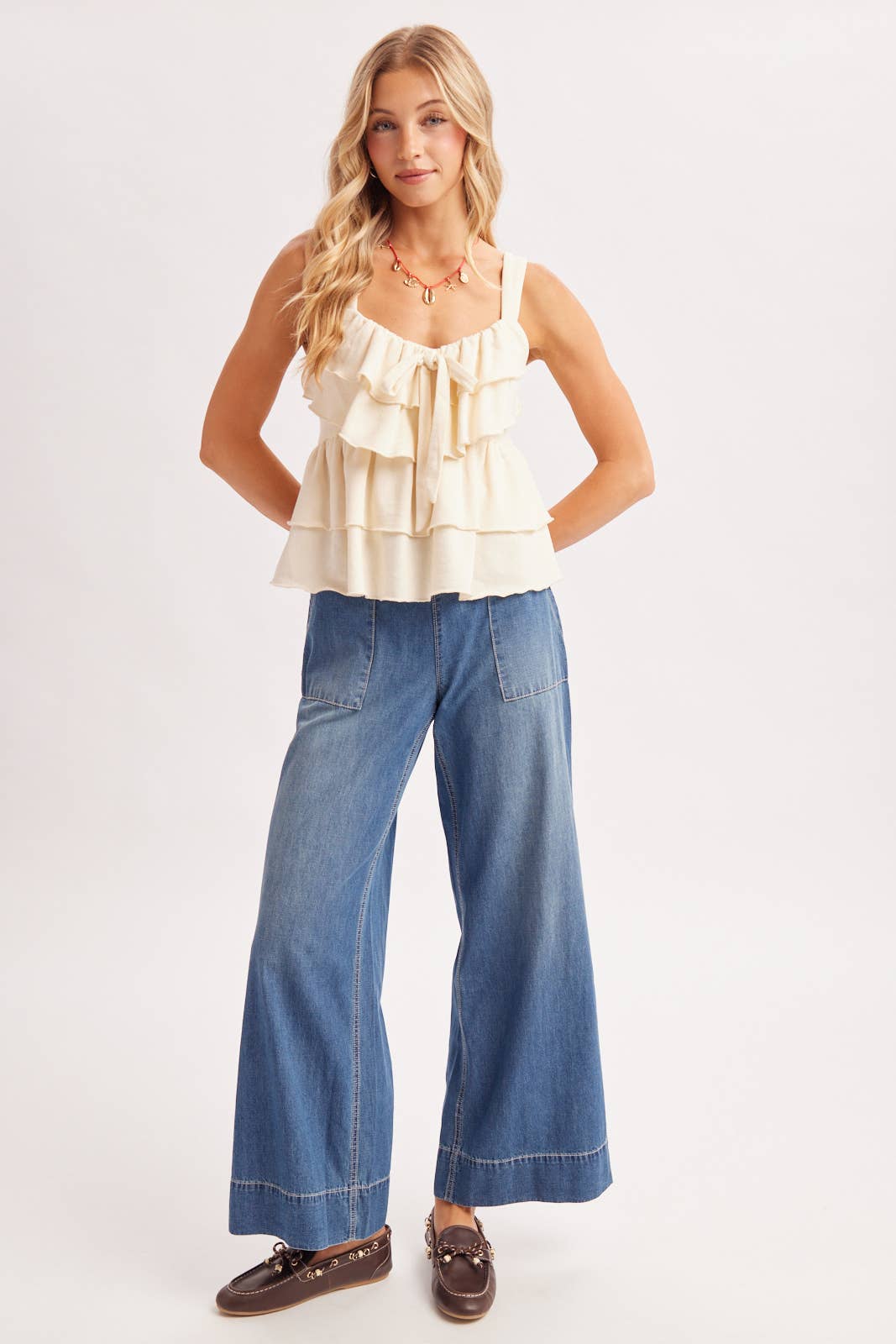 Light Wash High Rise Wide Leg Jeans