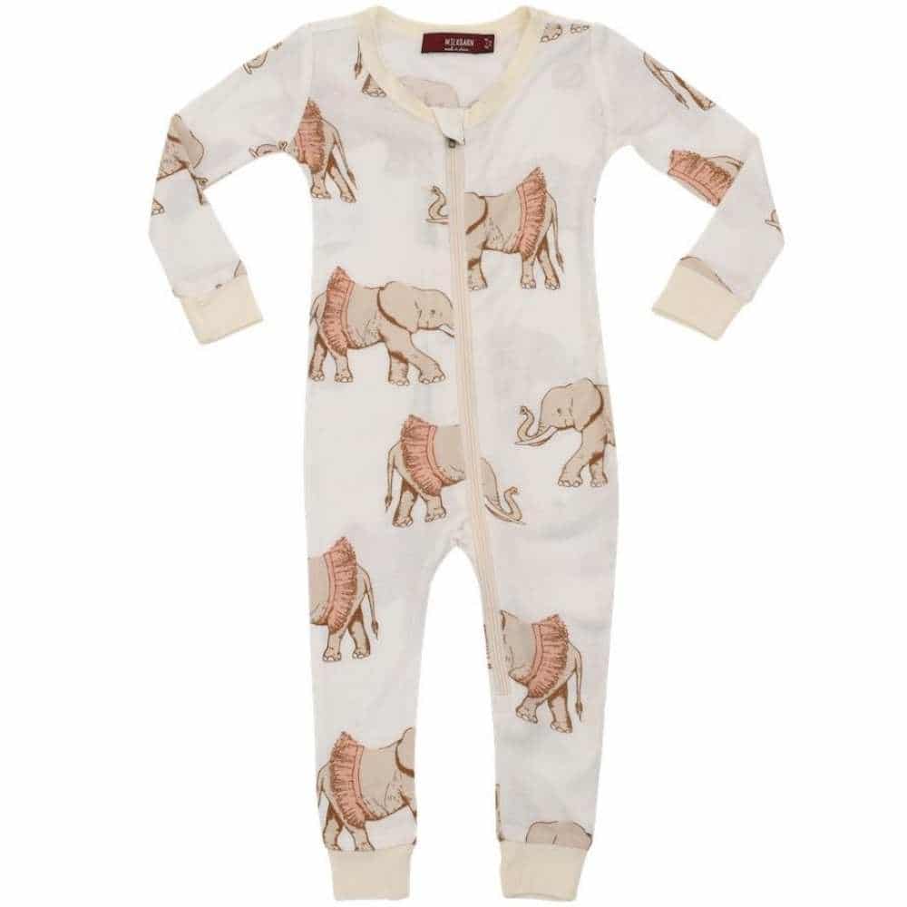 milkbarn tutu elephants baby zipper footed
