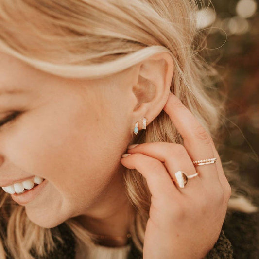 Ivy Diamond Hoops | Silver