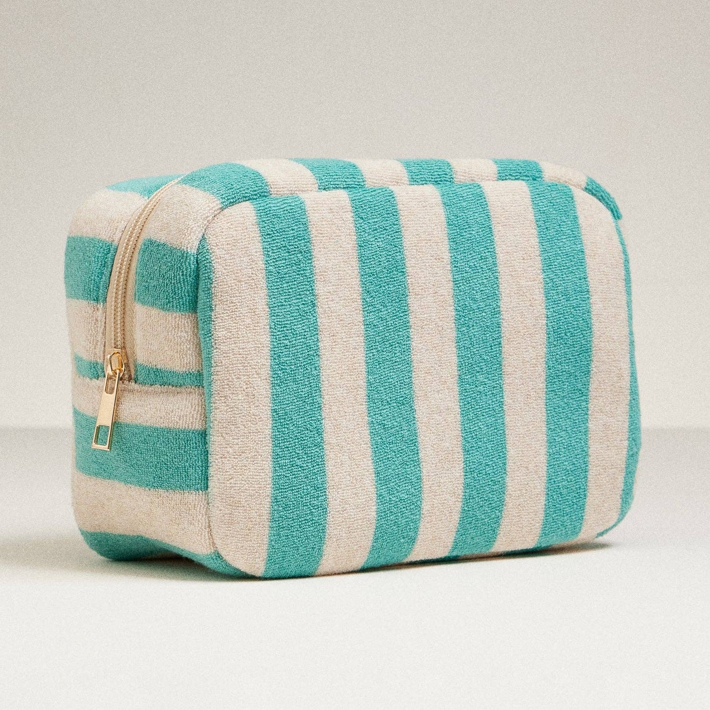 Terry Fabric Striped Multi-Purpose Pouch: Emerald / One / 5AC78047