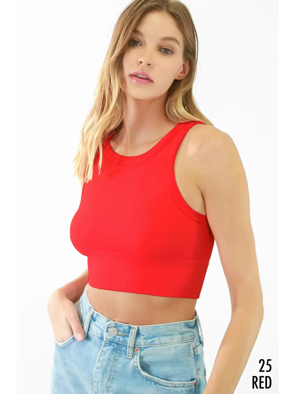 red crop tank