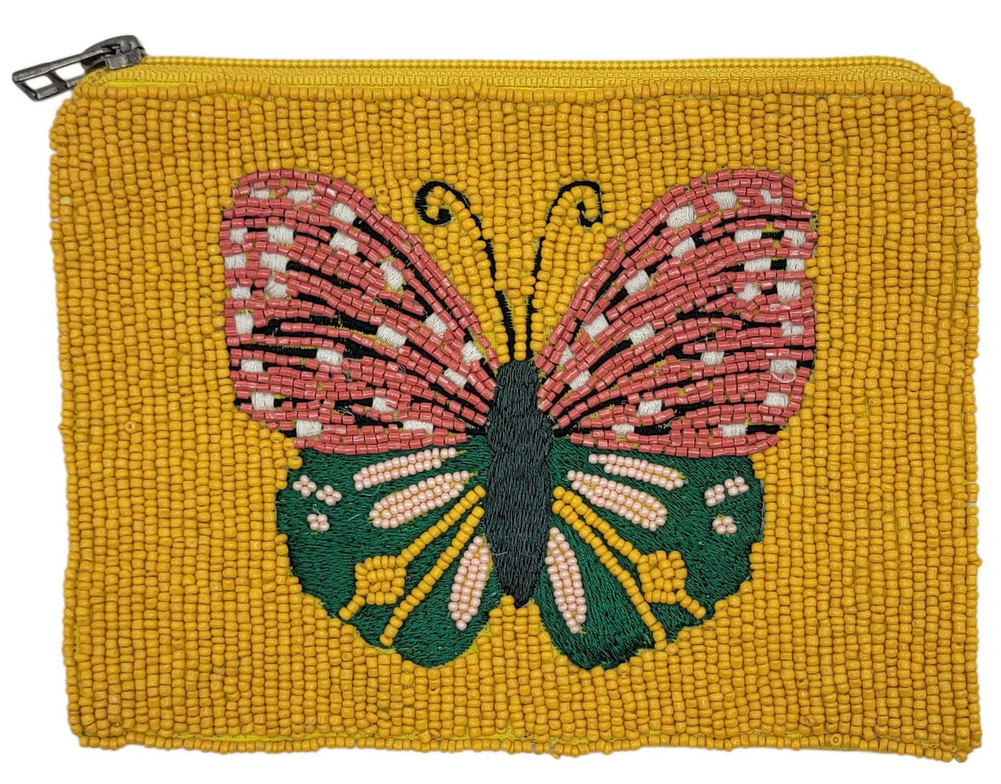 BUTTERFLY BEADED COIN POUCH