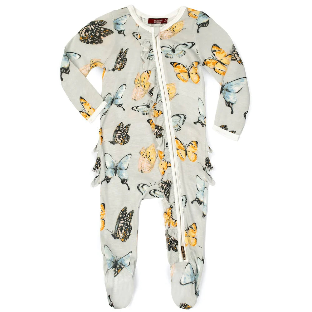 milkbarn butterfly baby zipper footed