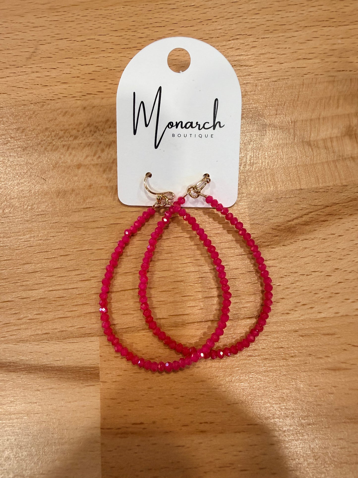 Sparkle Beaded Teardrop hoops