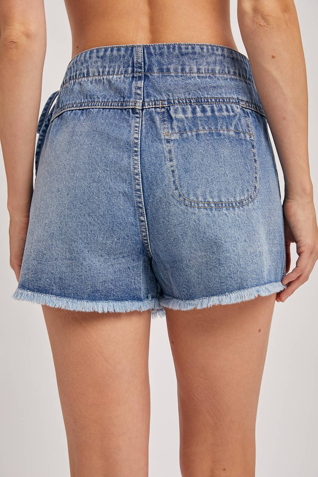 Medium Wash Denim Wrap Skort
