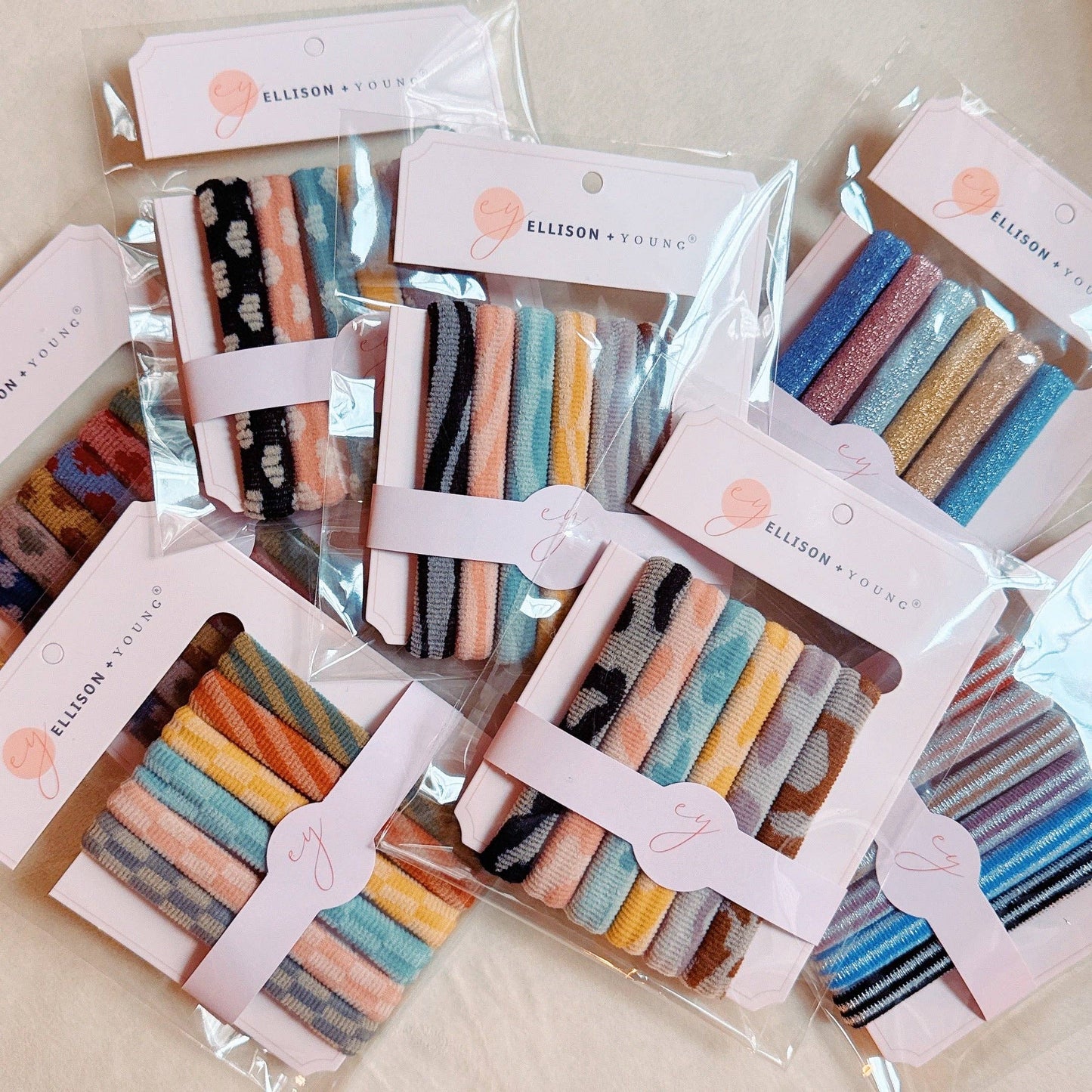 Worlds Best Everyday Hair Ties Set Of 6: Checker