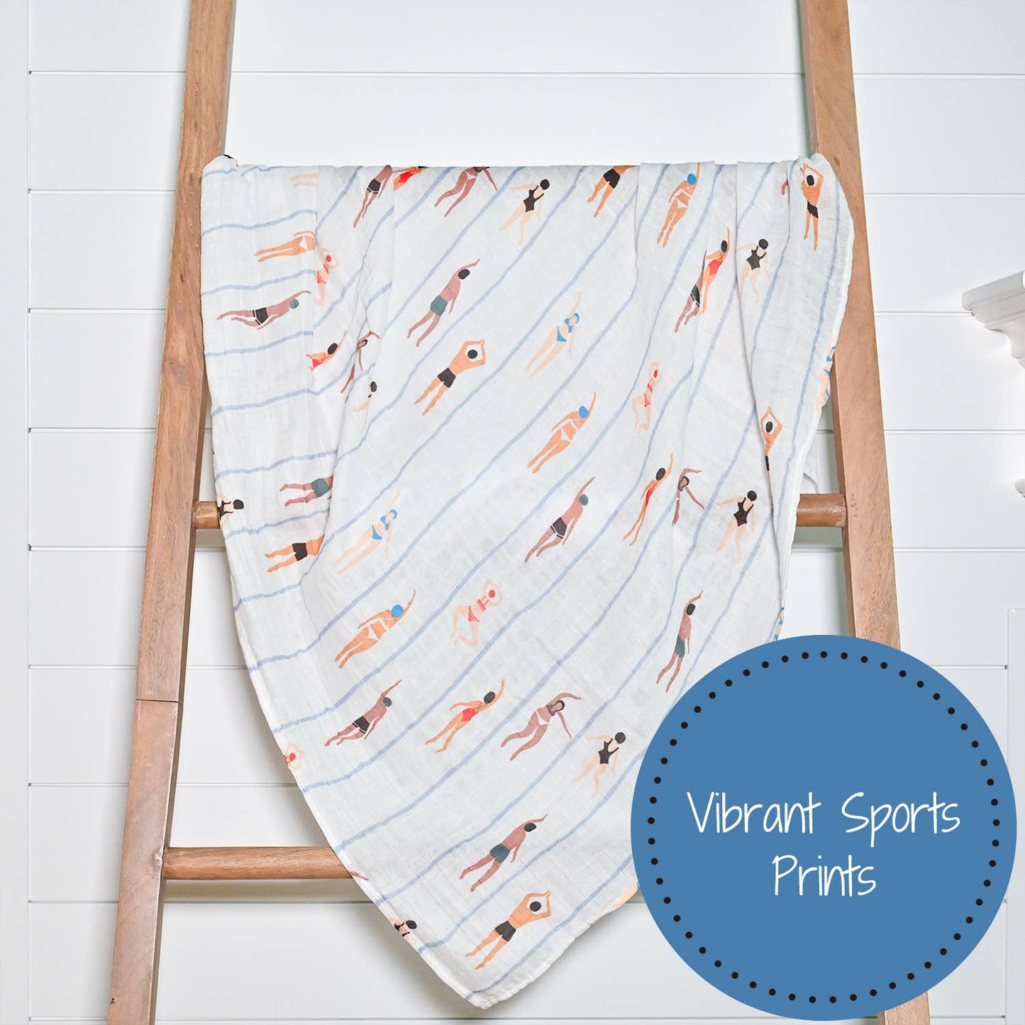 Born to Swim Baby Muslin Swaddle Blanket