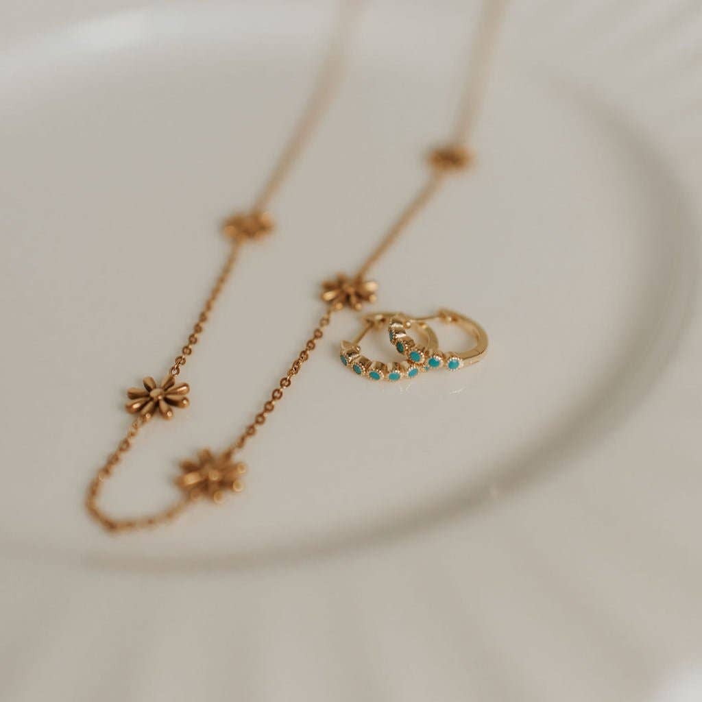 Gaby Turquoise Huggie Hoops
