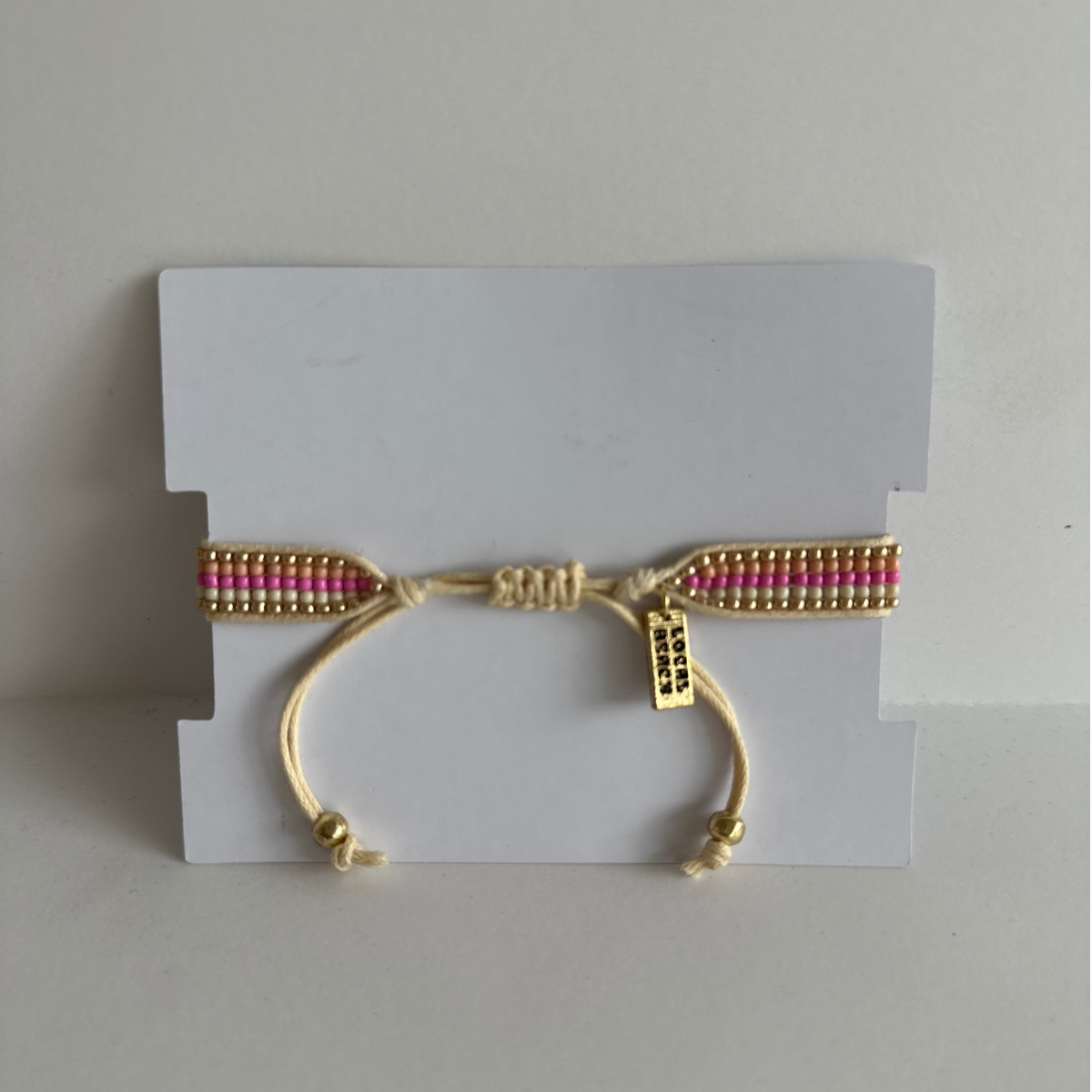 Local Beach Stripe Beaded Bracelet: Turquoise