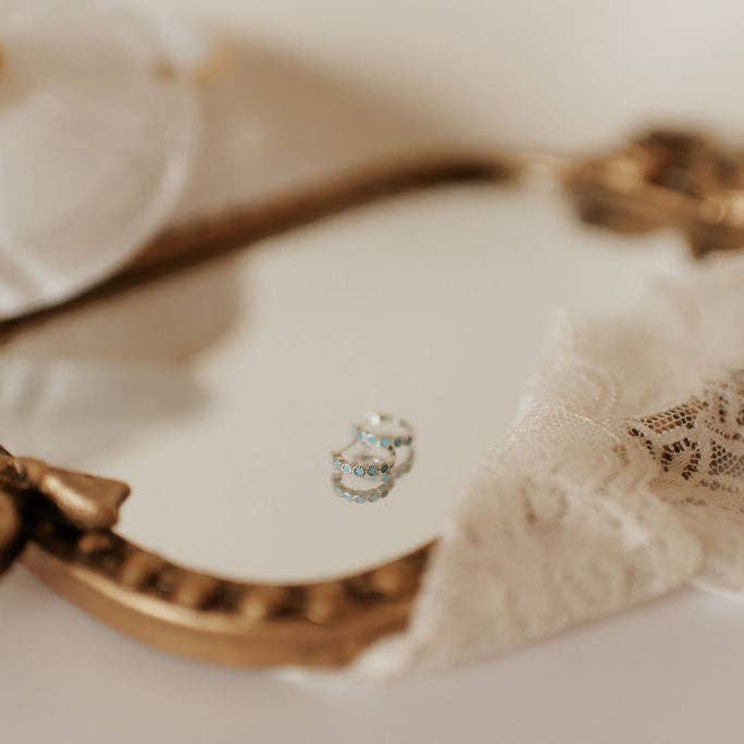 Gaby Turquoise Huggie Hoops