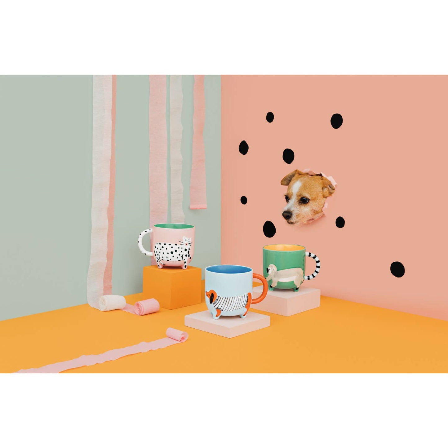 Dachshund Shaped Stoneware Coffee Mug | 15 oz