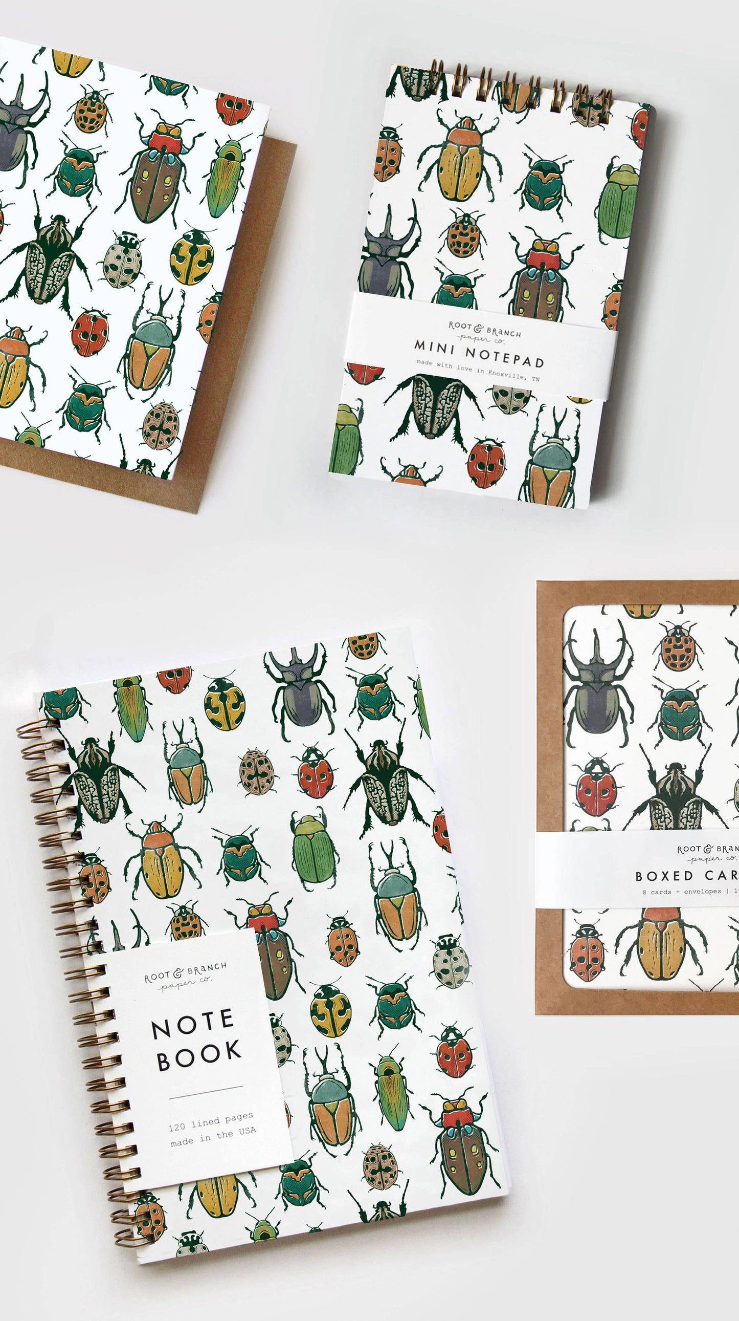 Beetles Spiral Bound Notebook: Lined