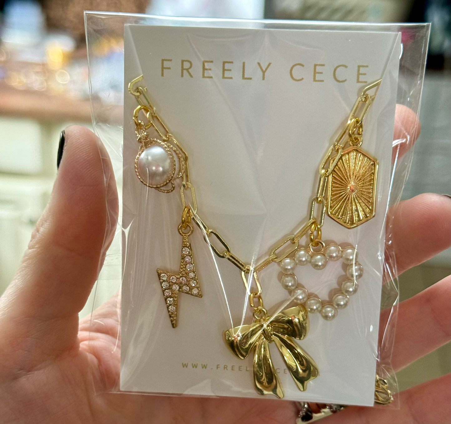 Trendy Gold Everyday Charm Necklace 