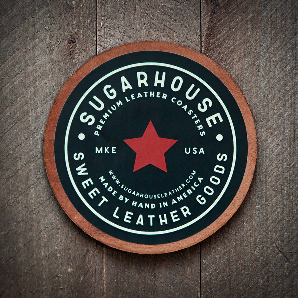 Here For A Good Time  Leather Coaster