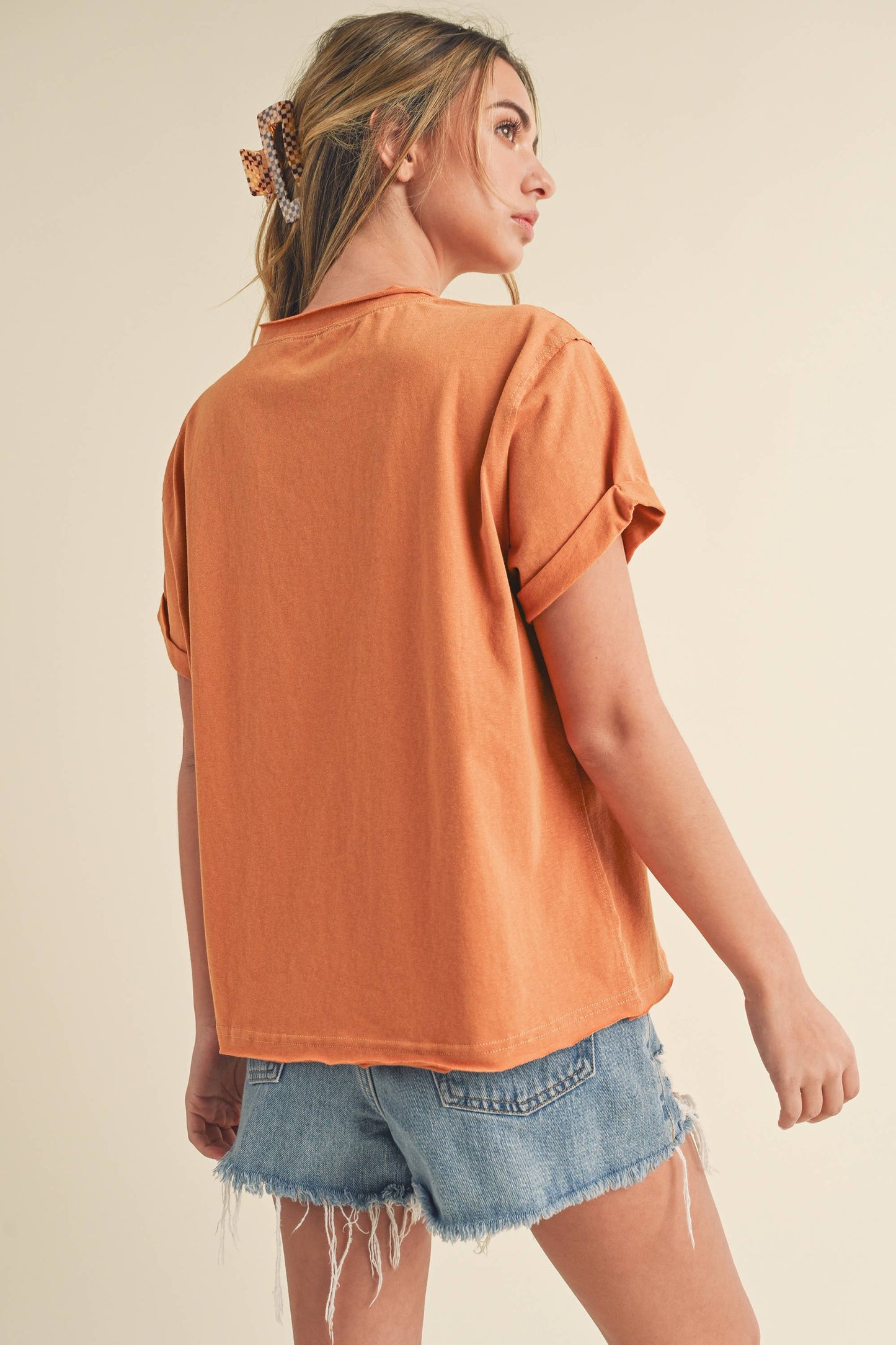 8314DN Mali Baby Tee Short Sleeve Top: Black / Contemporary