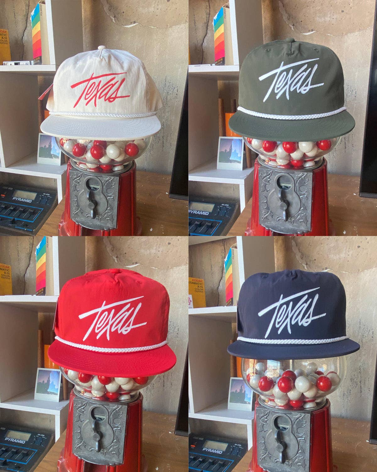 Navy Texas Script Rope Hat