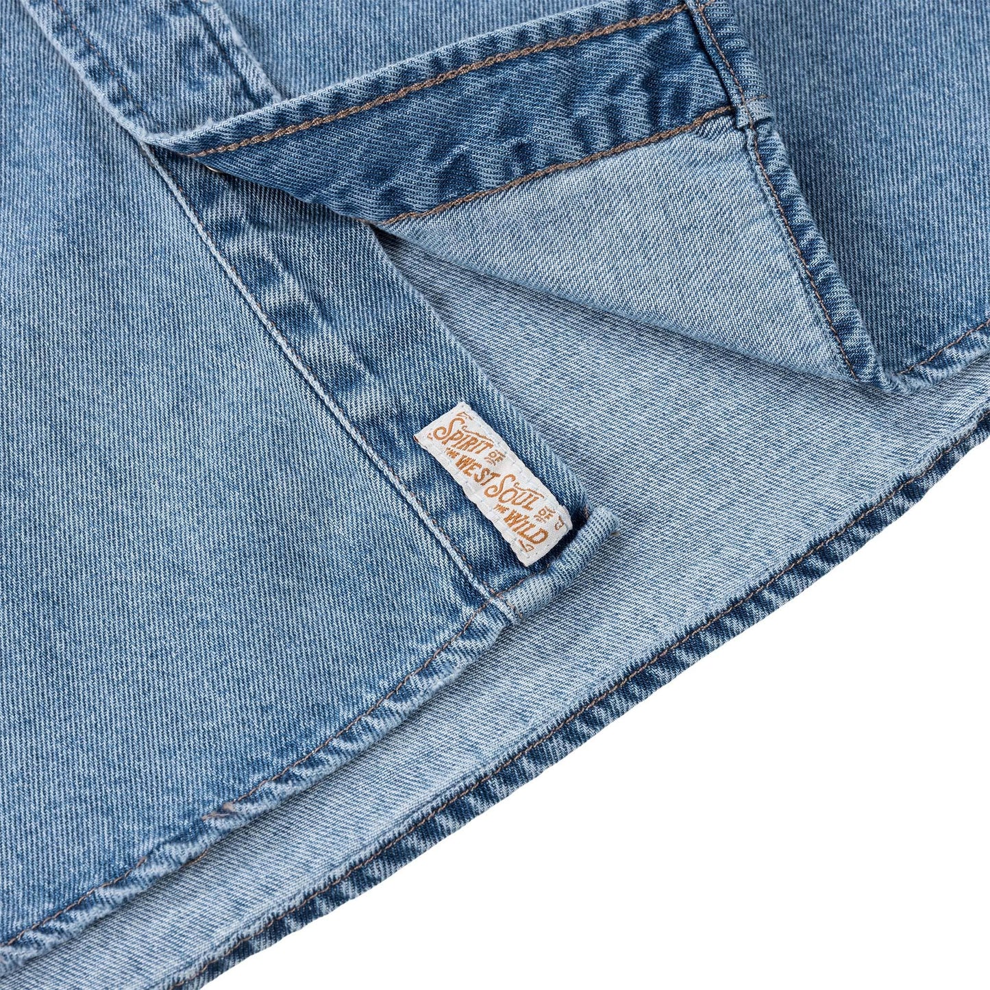 Sendero Wyatt Denim Pearl Snap Shirt – Vintage Denim