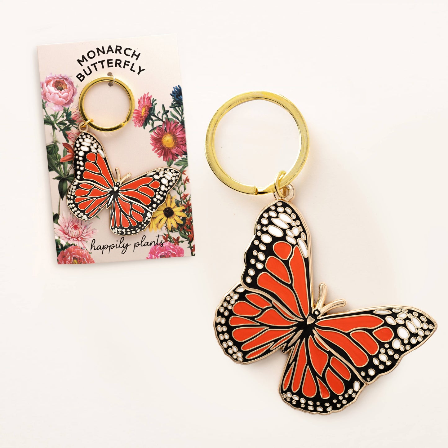 Monarch Butterfly Keychain, Garden Stocking Stuffer Gifts