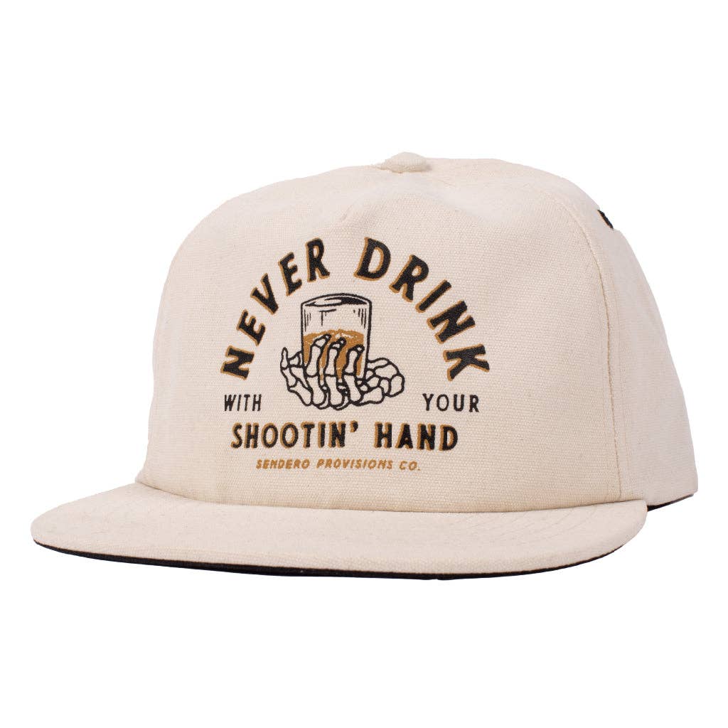 front view of Sendero Shootin’ Hand Hat in off white beige