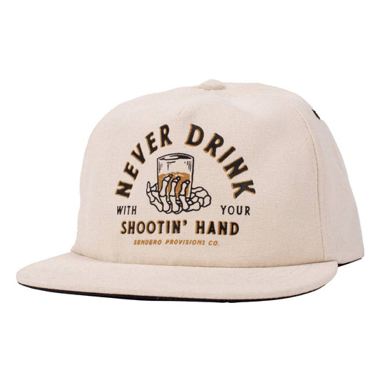 front view of Sendero Shootin’ Hand Hat in off white beige