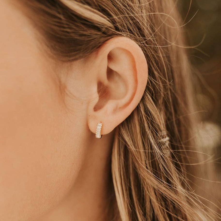 Ivy Diamond Hoops | Silver