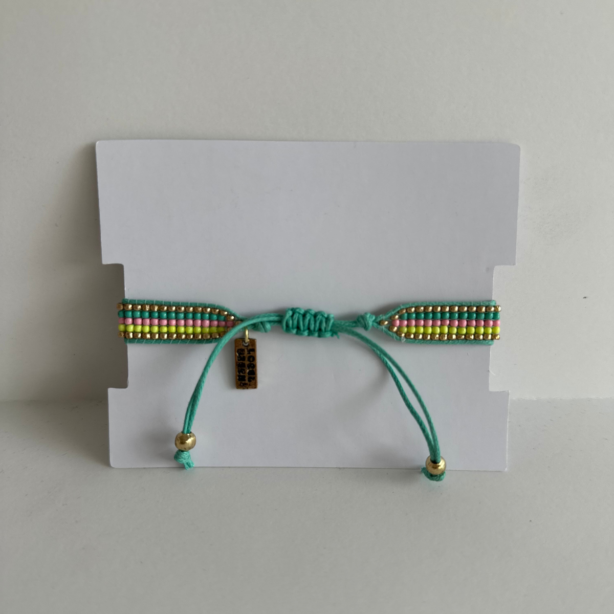 Local Beach Stripe Beaded Bracelet: Cream