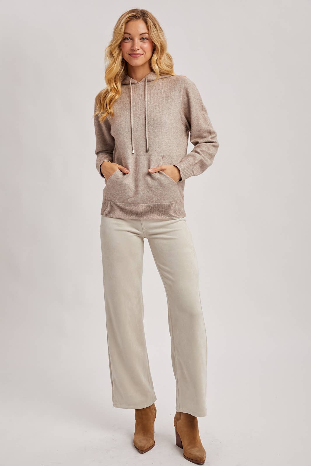 Bluivy KNIT SWEATER HOODIE: GREY MARL