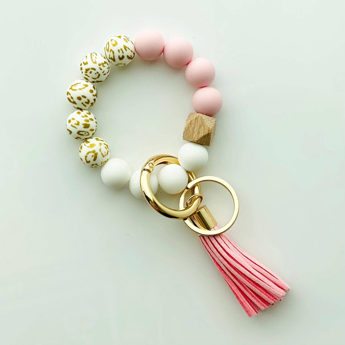 Bangle Keychain | Silicone Wristlet Key Ring | Bead Bracelet: