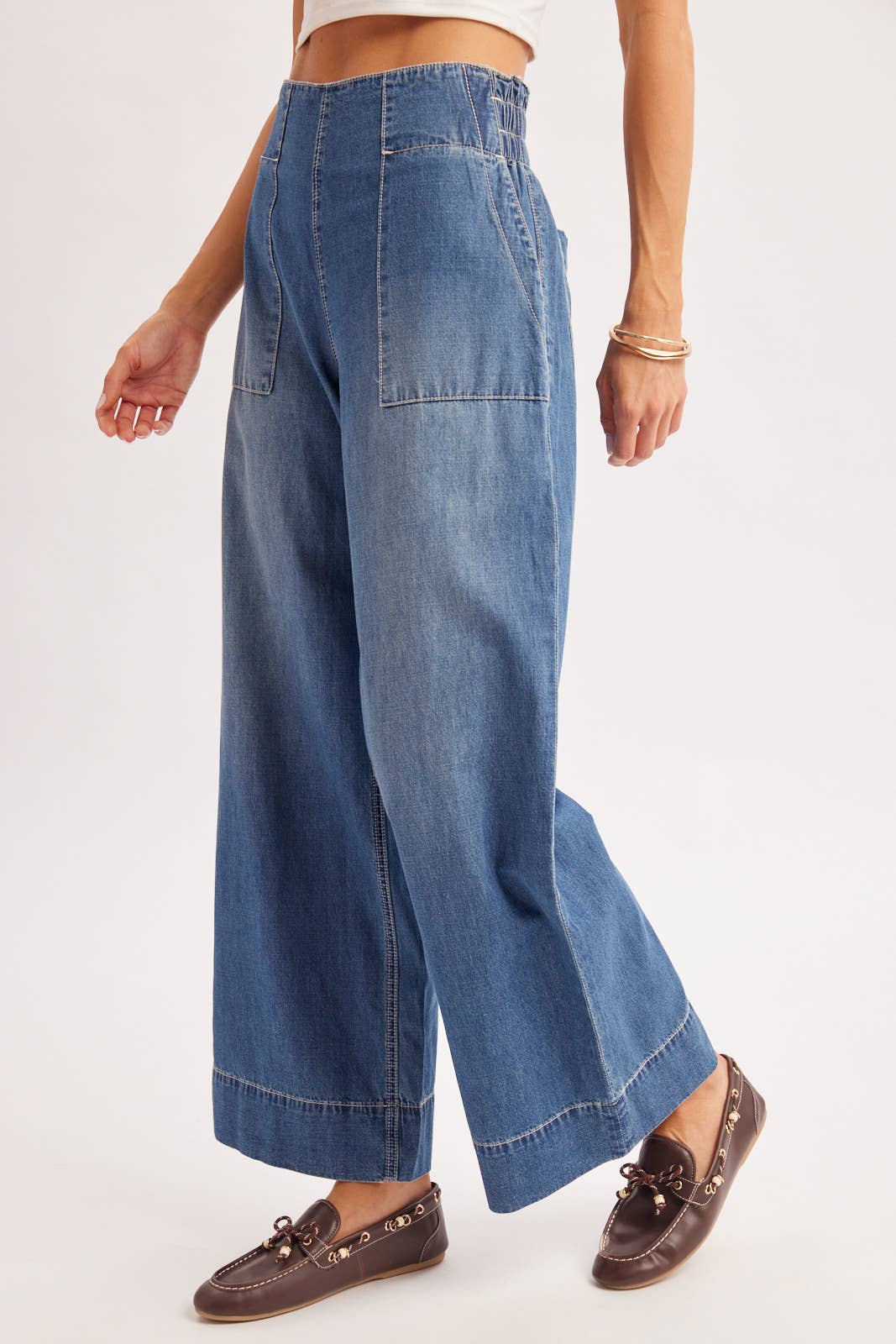 Light Wash High Rise Wide Leg Jeans