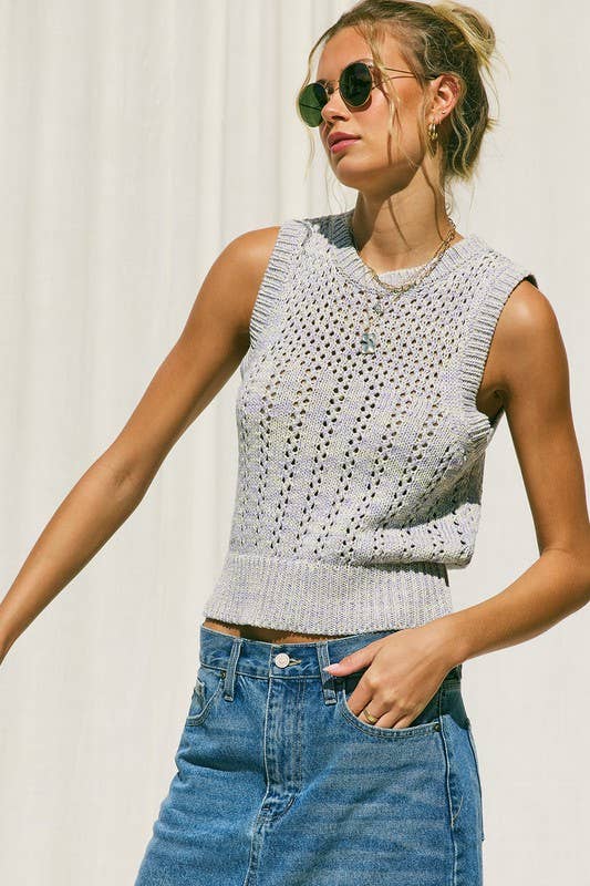 Purple Multi Knit Vest