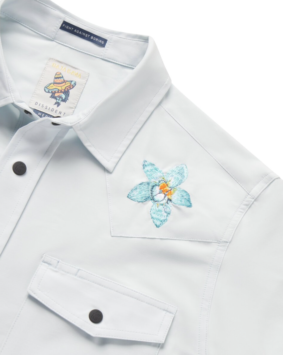 FLORAL PROJECT - DISSIDENT WESTERN FRONT SNAP BUTTON UP: M