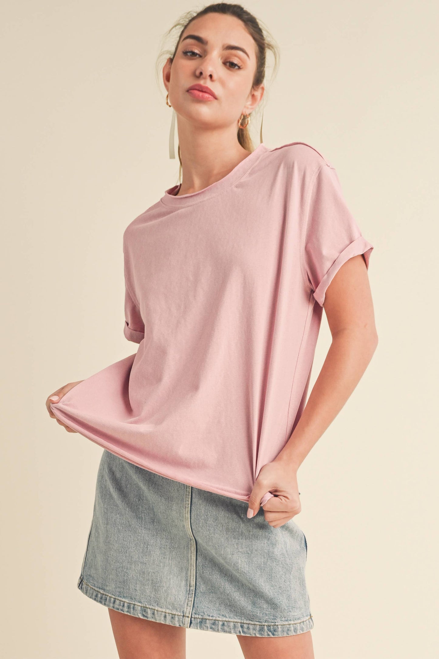 8314DN Mali Baby Tee Short Sleeve Top: Teal / Contemporary