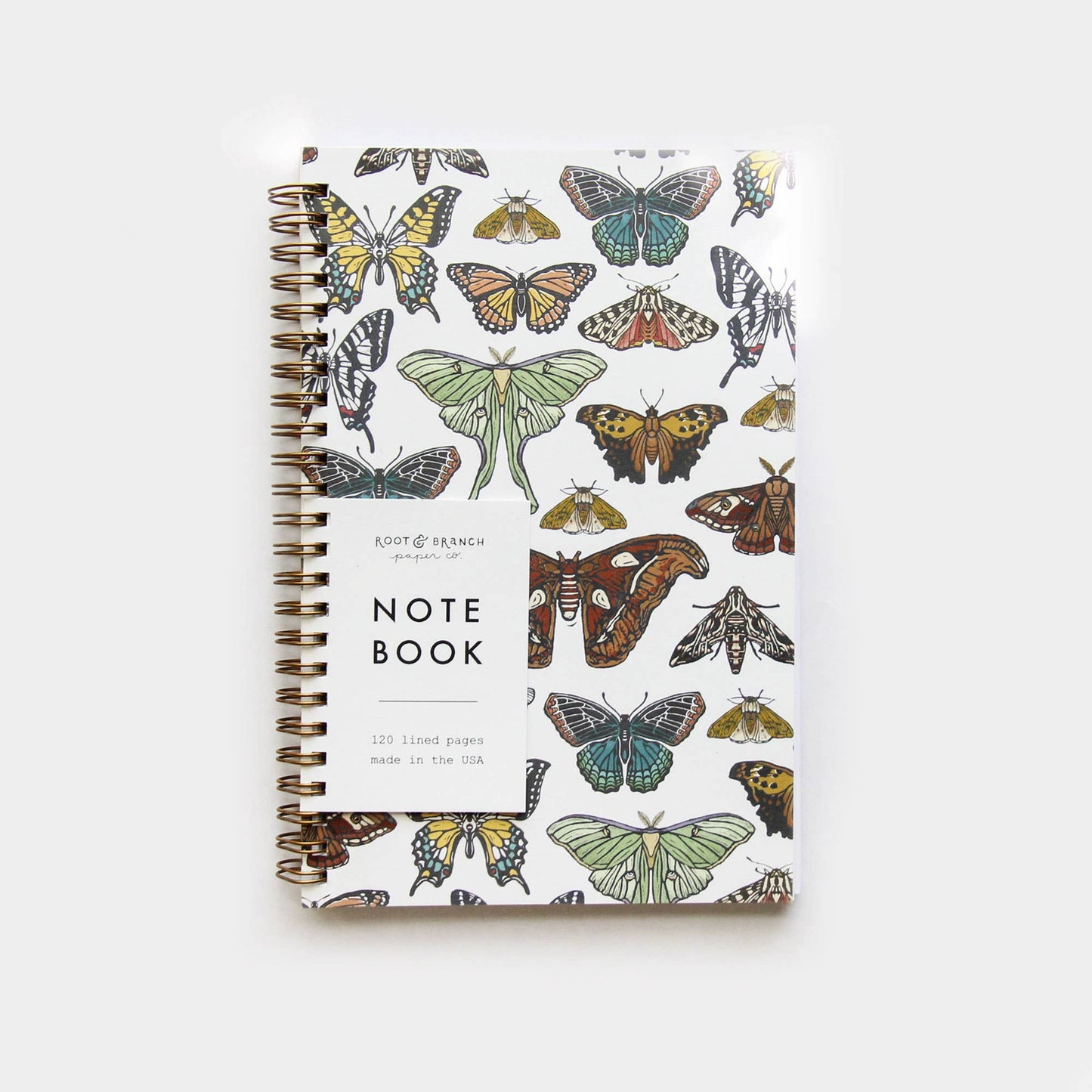 Notebook with butterfly design on a white background