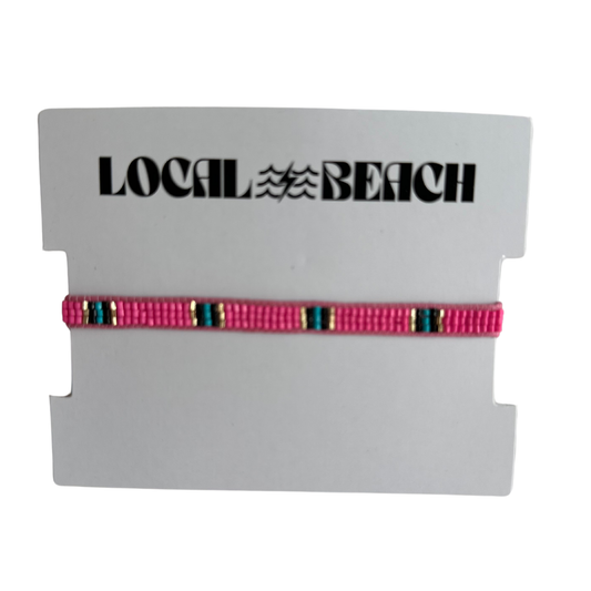 Local Beach Pink Beaded Bracelet