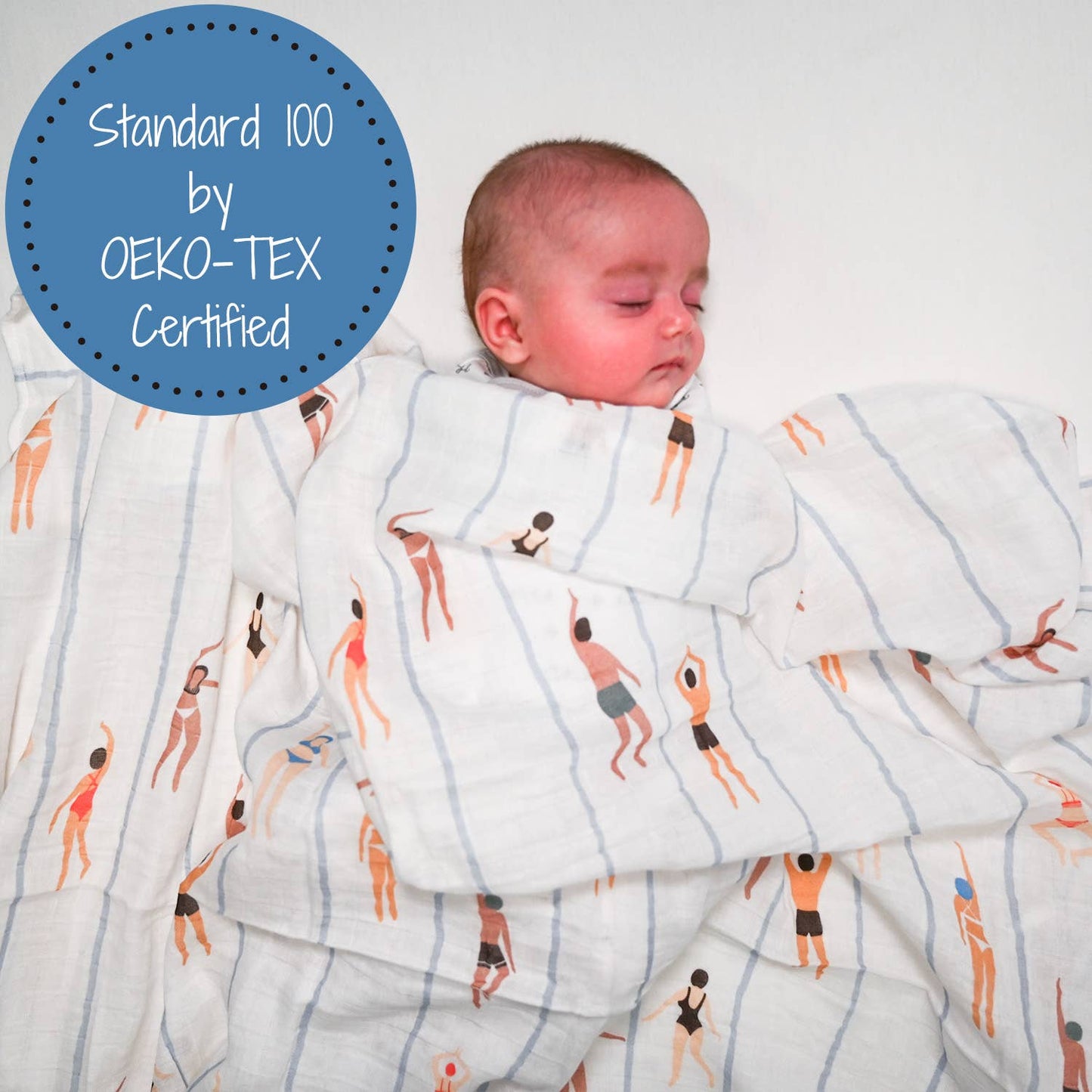 Born to Swim Baby Muslin Swaddle Blanket