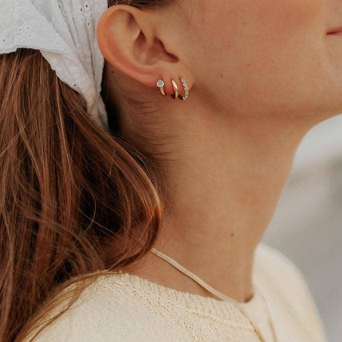 Gaby Turquoise Huggie Hoops