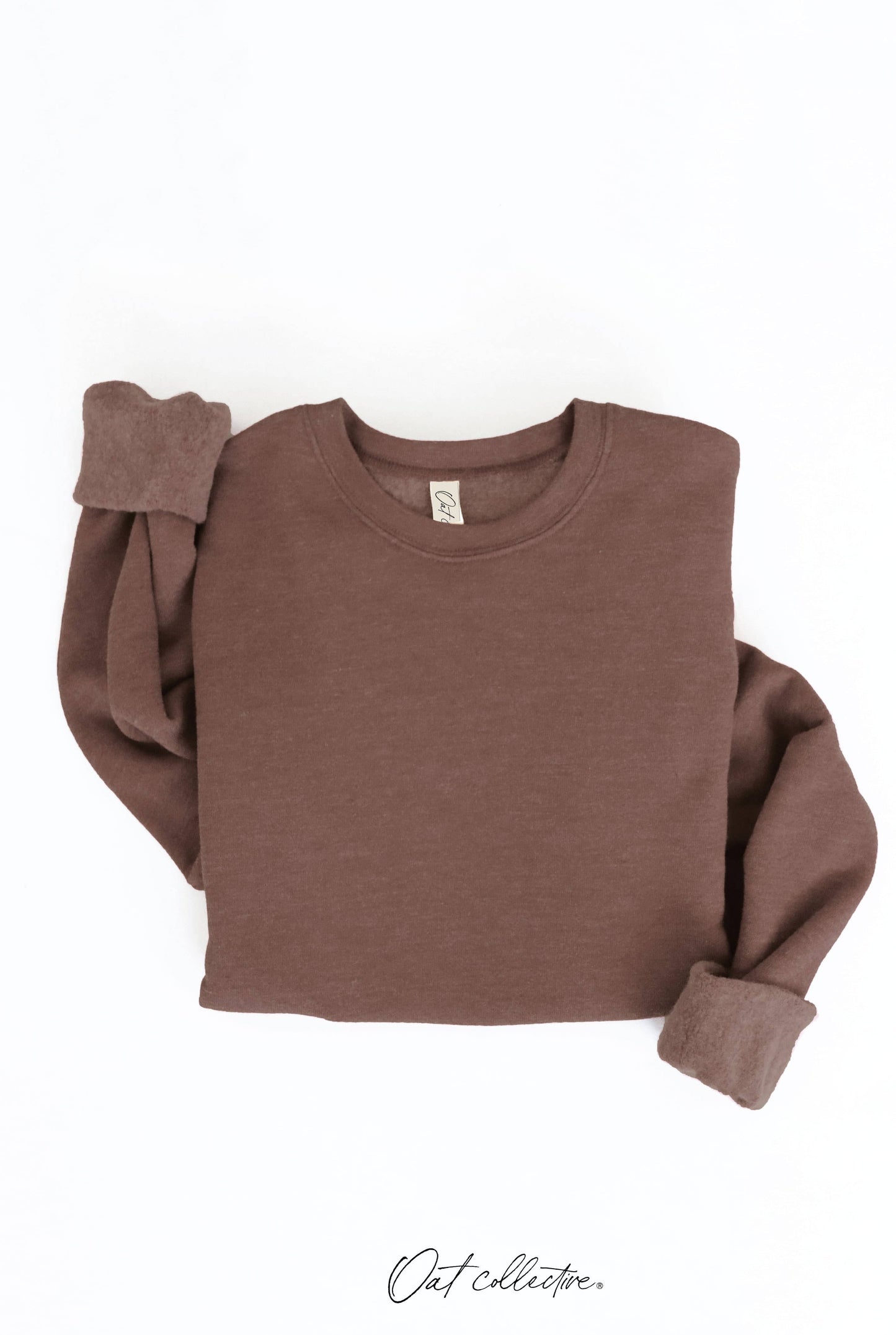 Premium Basic Solid Graphic Sweatshirt: CRANBERRY HEATHER / L