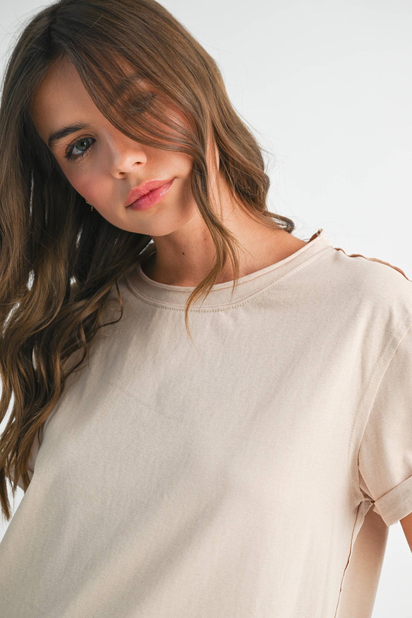 8314DN Mali Baby Tee Short Sleeve Top: Cherry Blossom / Contemporary