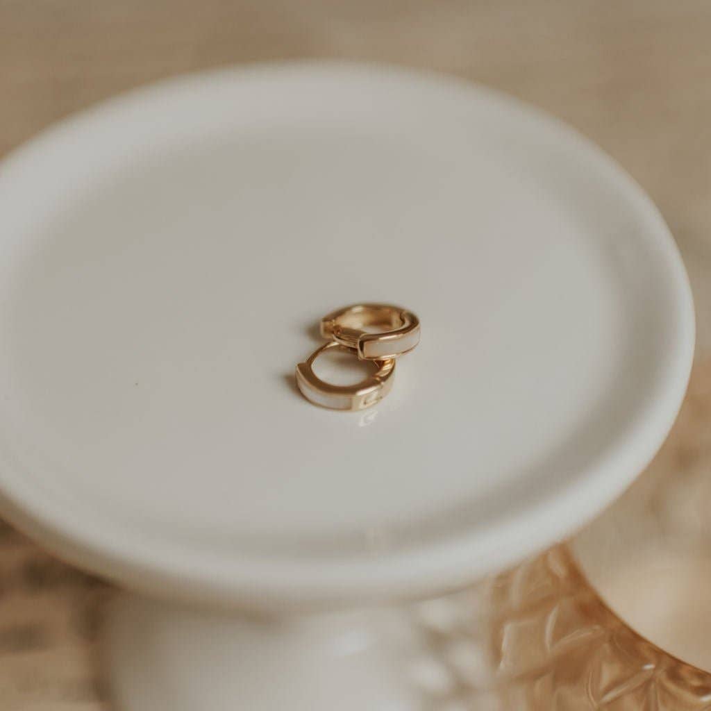 Ruth Pearl Huggie Hoops