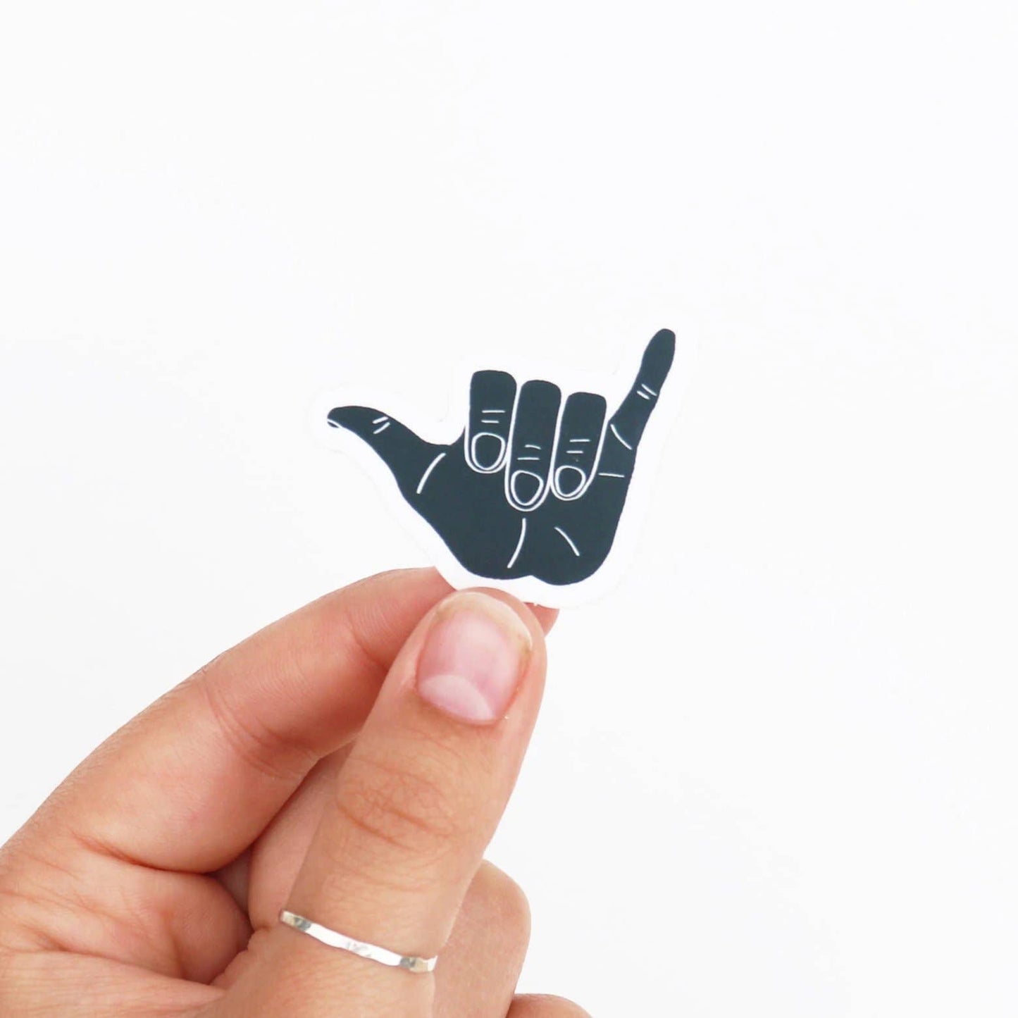 Hang Loose Hand Vinyl Sticker - Navy Blue: Regular - 3"