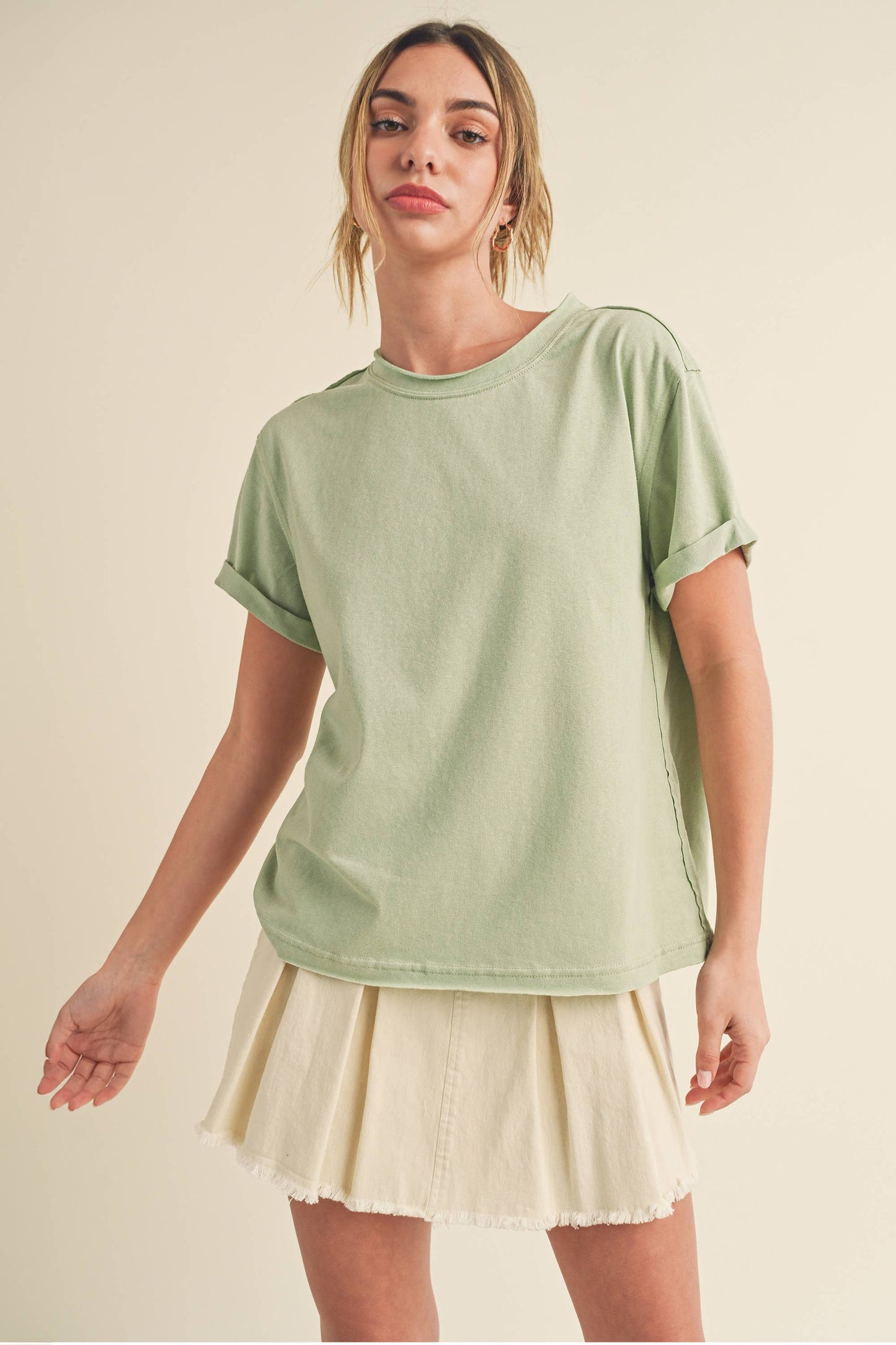 8314DN Mali Baby Tee Short Sleeve Top: Black / Contemporary