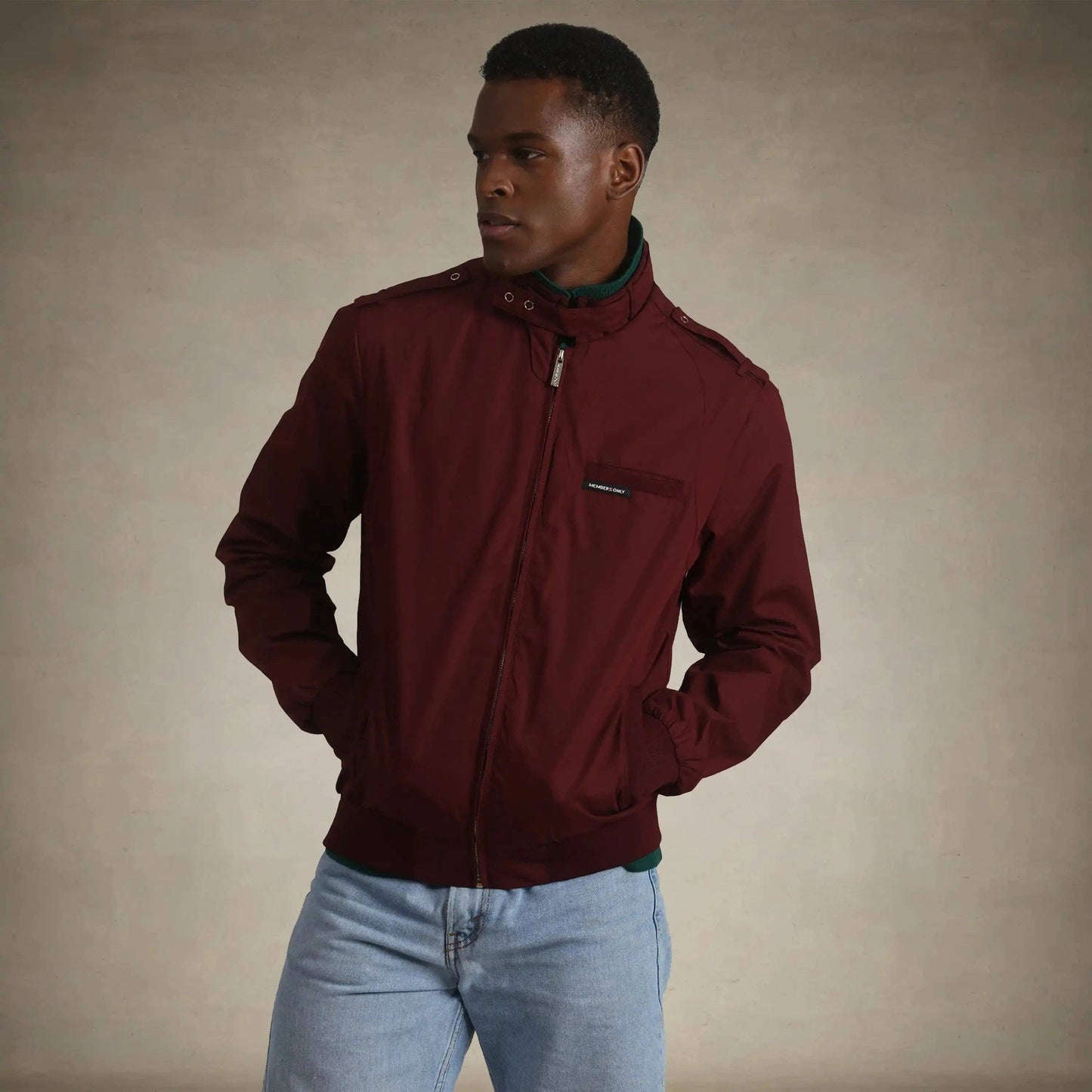 Men's Classic Iconic Racer Jacket: Khaki / L