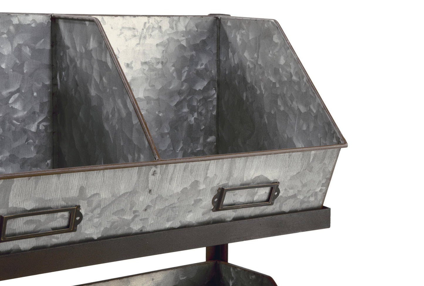 Industrial Metal Bin Organizer with 7 bins