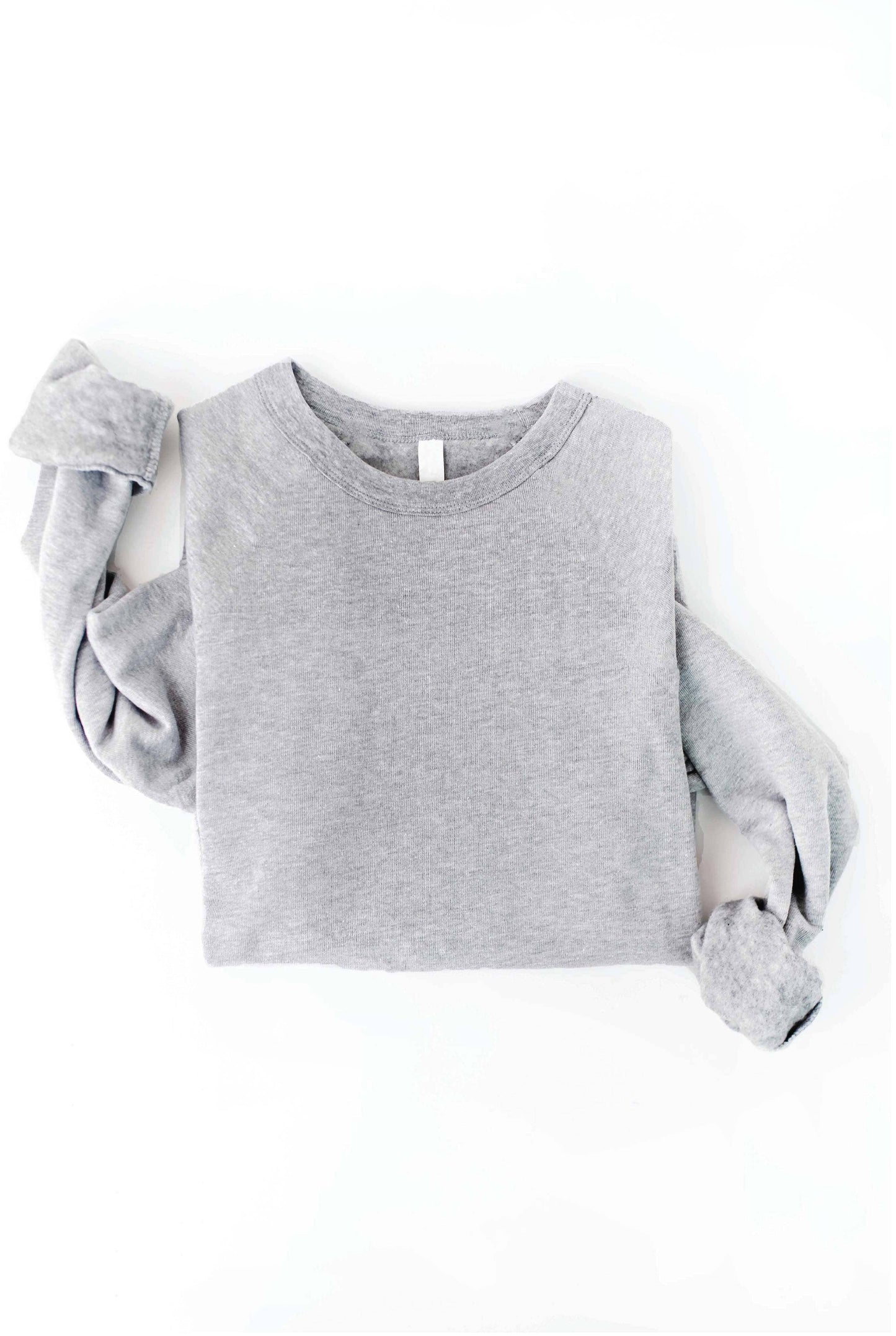 Premium Basic Solid Graphic Sweatshirt: CRANBERRY HEATHER / M