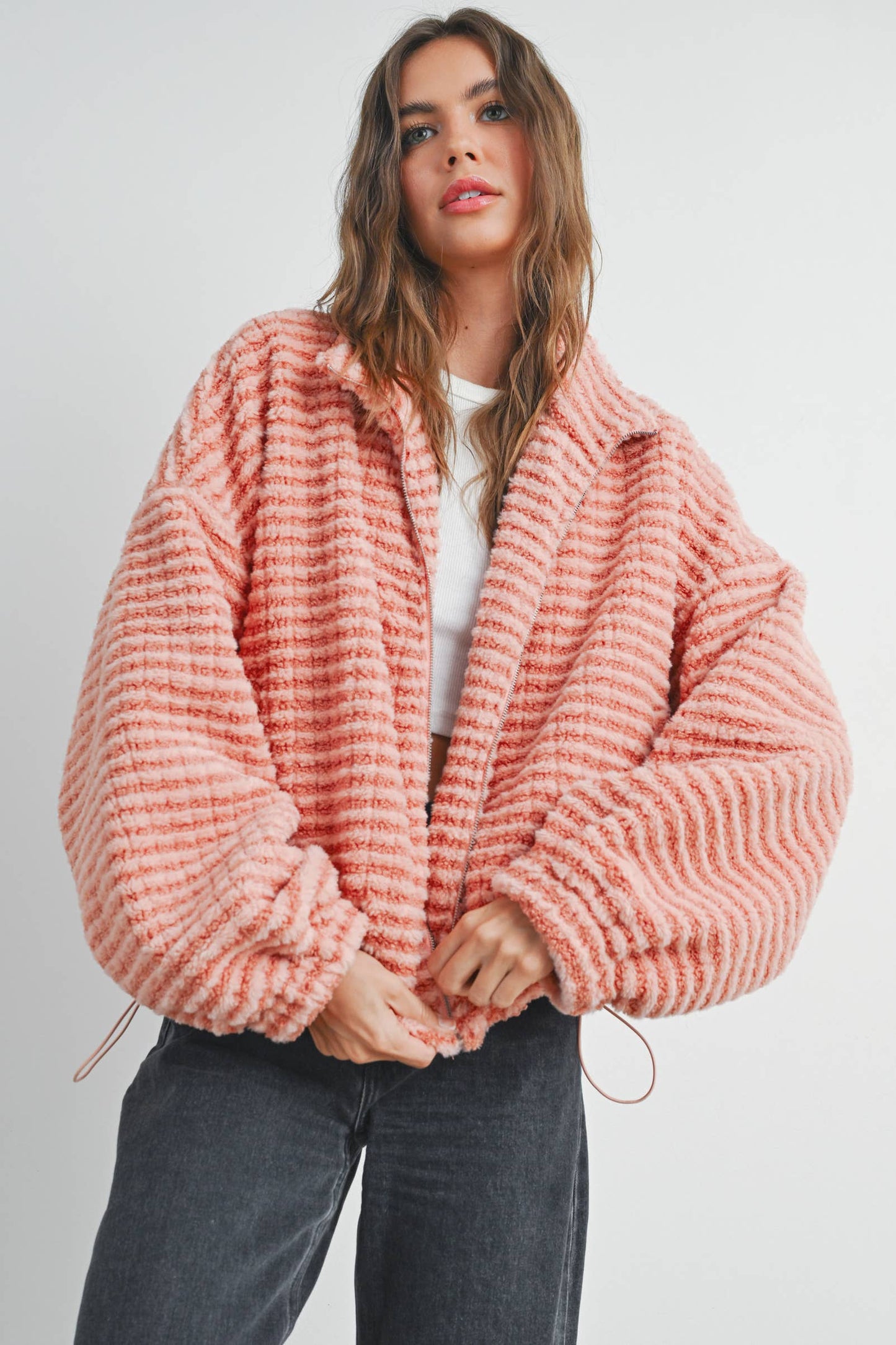 Collared Puffer Jacket - BMJ7497: TERRACOTTA