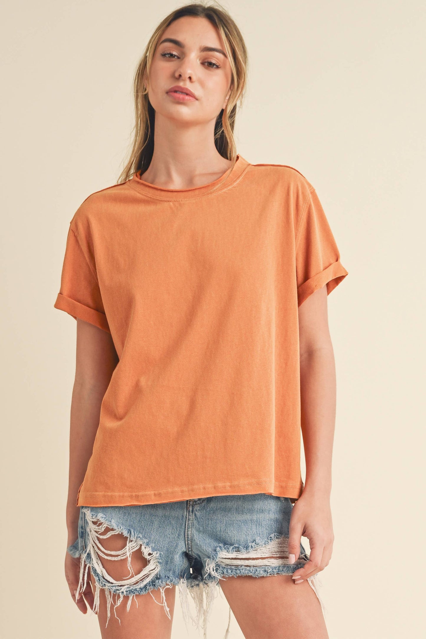 8314DN Mali Baby Tee Short Sleeve Top: Cherry Blossom / Contemporary