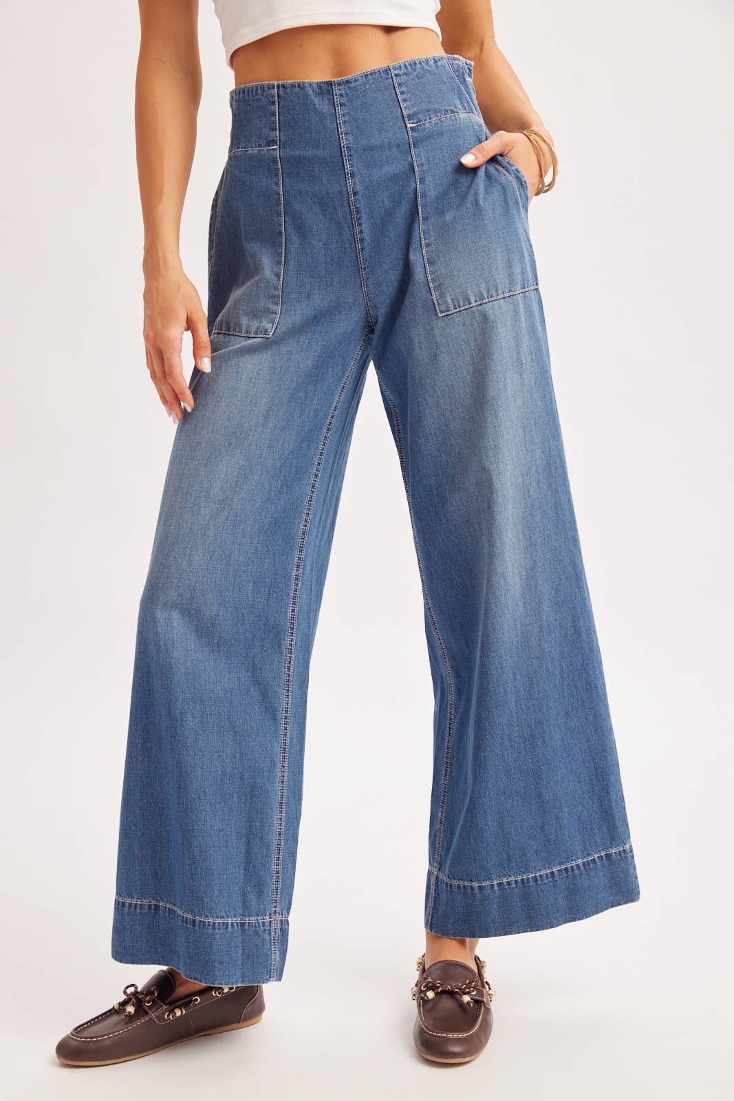 Light Wash High Rise Wide Leg Jeans