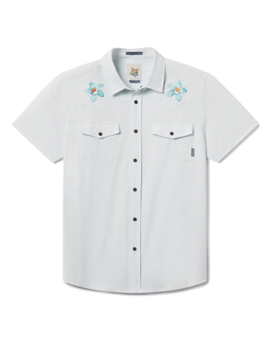 FLORAL PROJECT - DISSIDENT WESTERN FRONT SNAP BUTTON UP: M